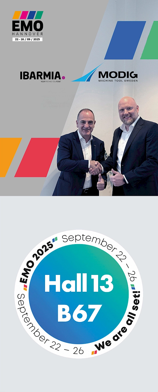 IBARMIA, MODIG, EMO Hannover 2025, fiera industriale, lavorazione CNC, centri di lavoro, innovazione nella produzione, alleanza strategica